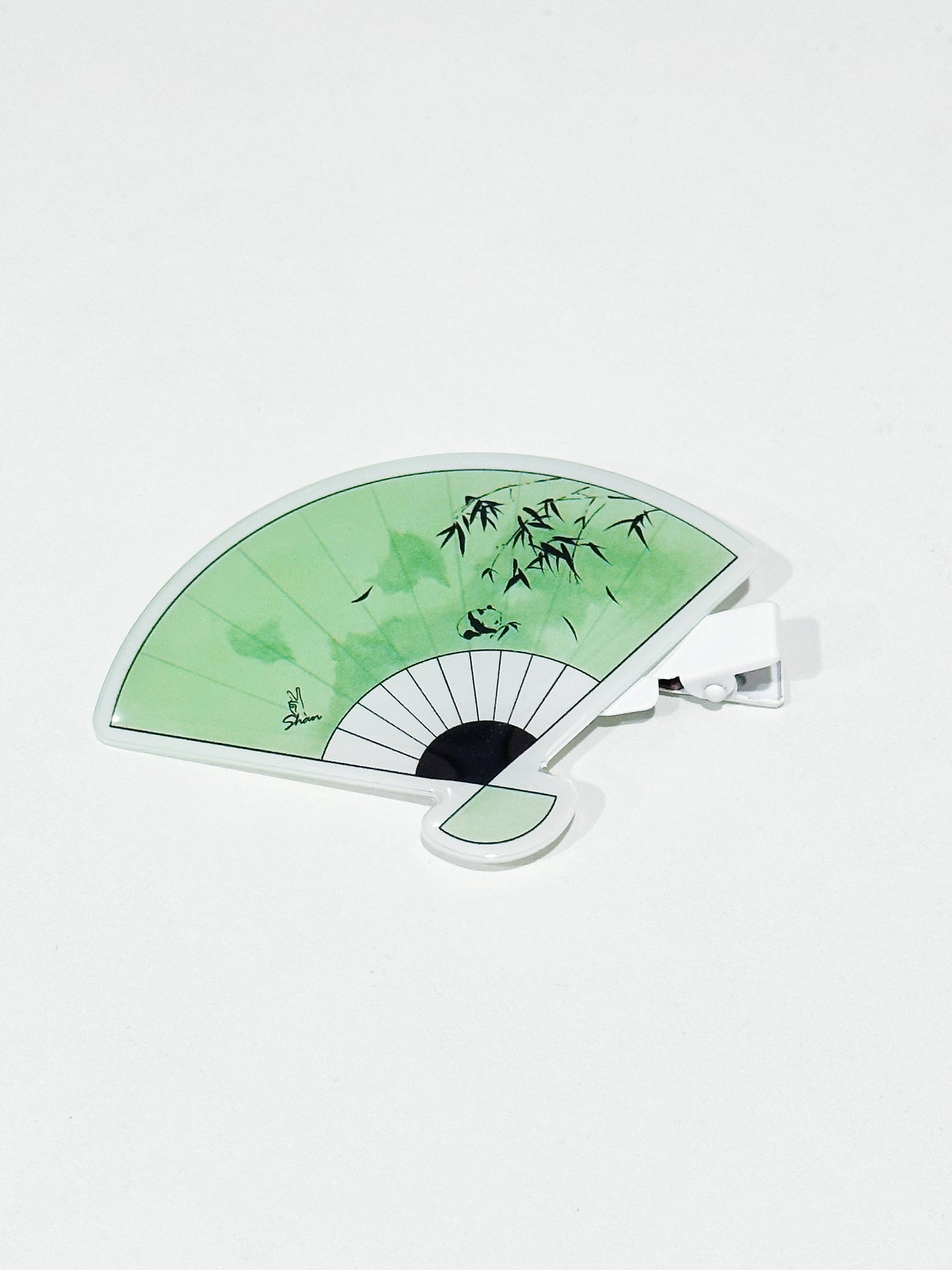 Jade Fan Hair Pin (No Bend/ No crease)